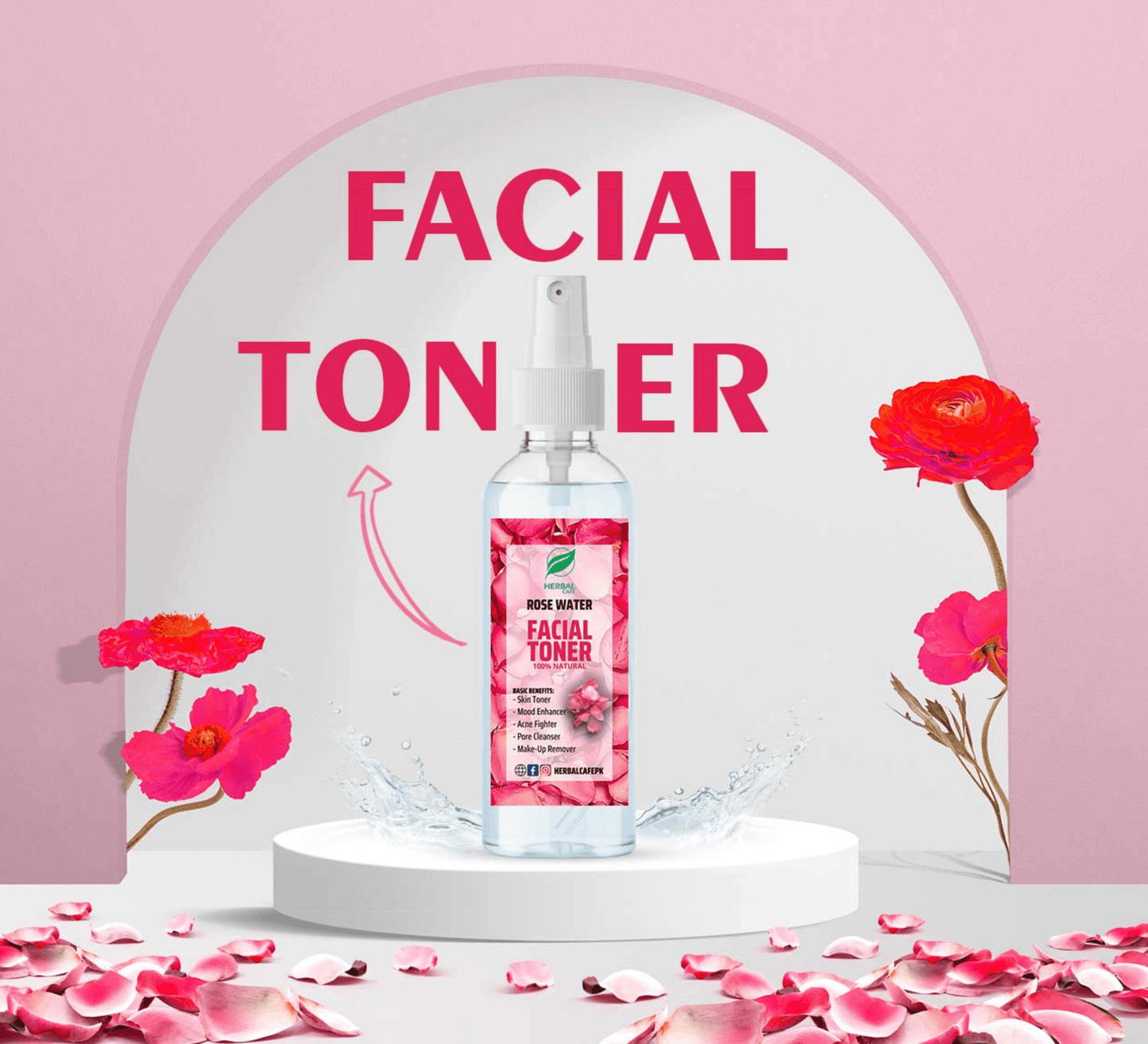 Rose Facial Toner - Herbal Cafe Pakistan