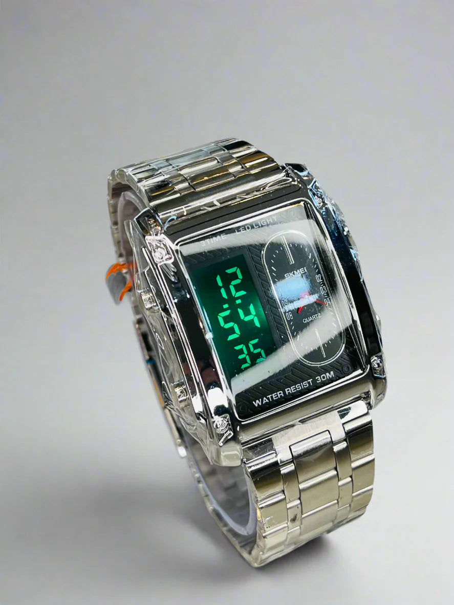 Original SKMEI - 3 Time - Water Resistant (30M) - Silver
