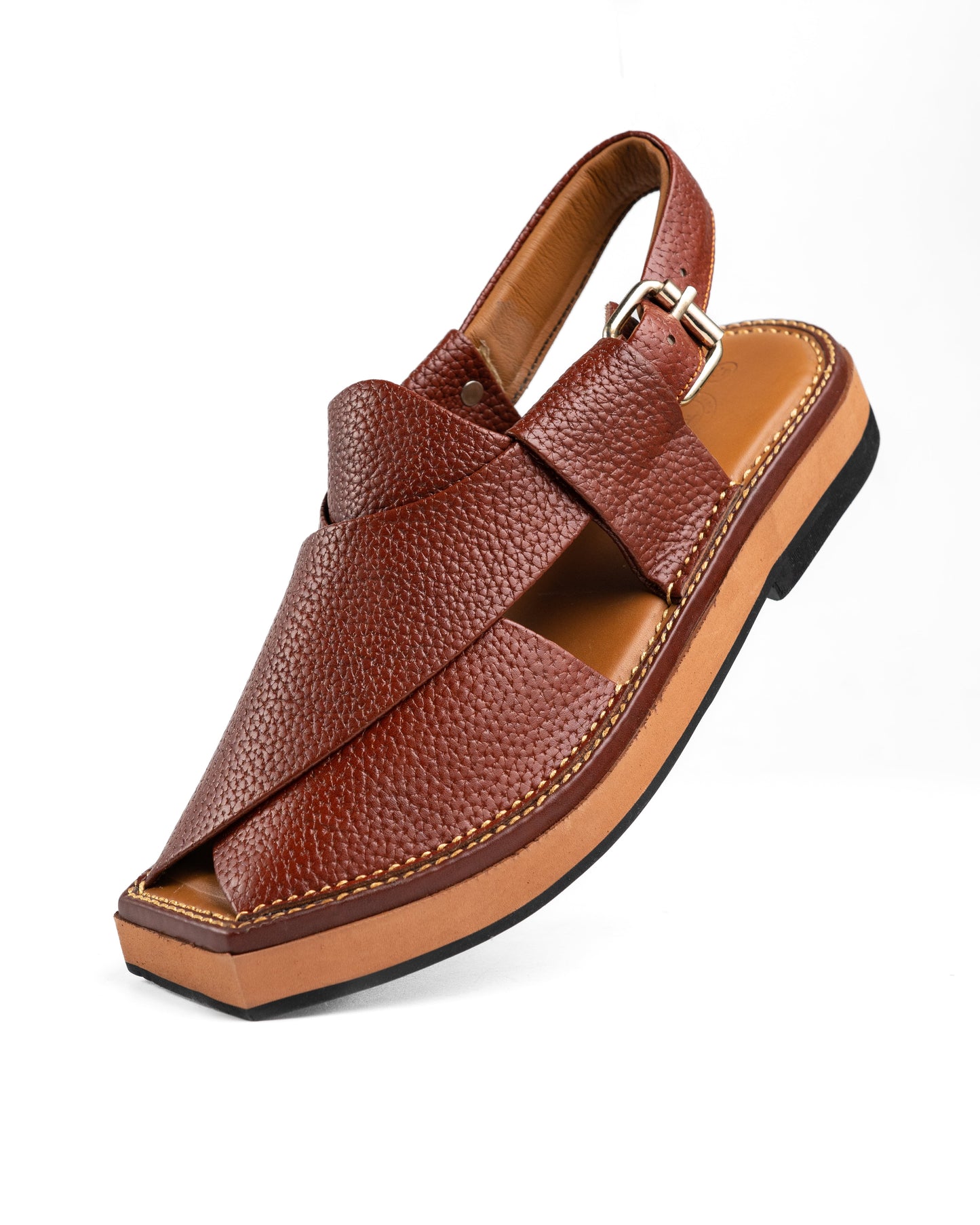 Heel Doted Burgundy Kaptaan Chappal(HDB-219)