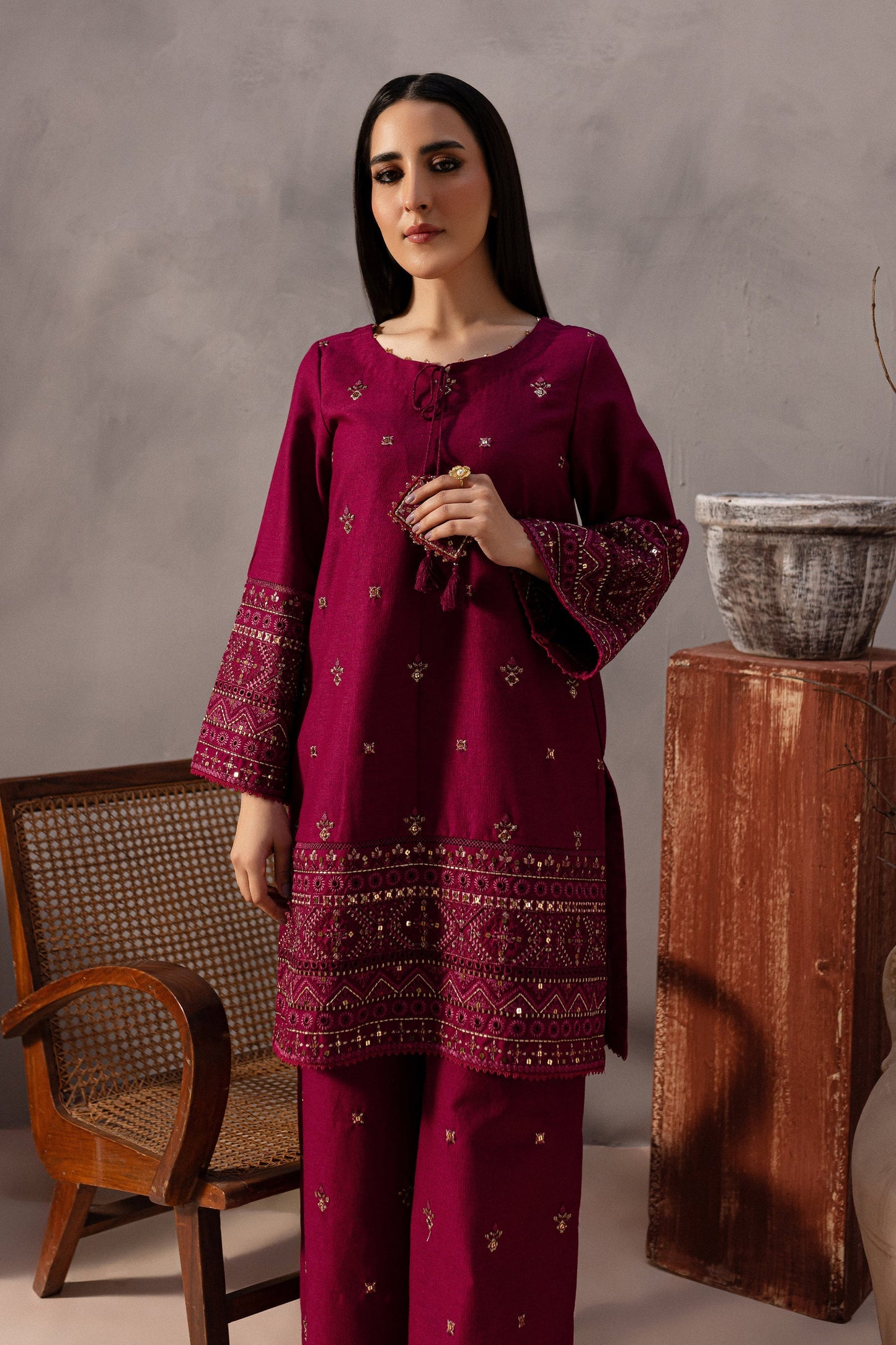 Best Selling - Red Cruz 2Pc Embroidered Dress