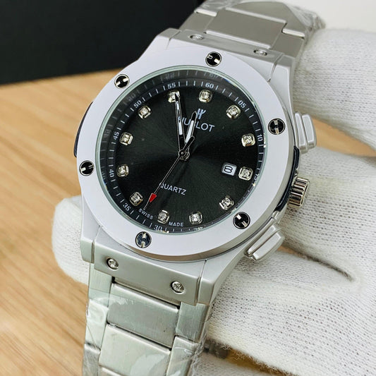 BRANDED HB PREMIUM WATCH FOR MEN - SILVER MATTE CHAIN