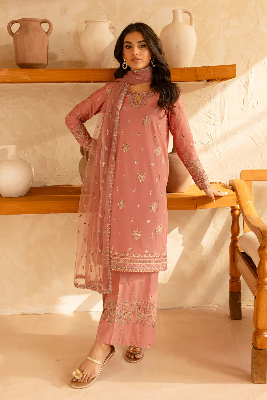 Best Selling - Bahar 3Pc Embroidered Dress