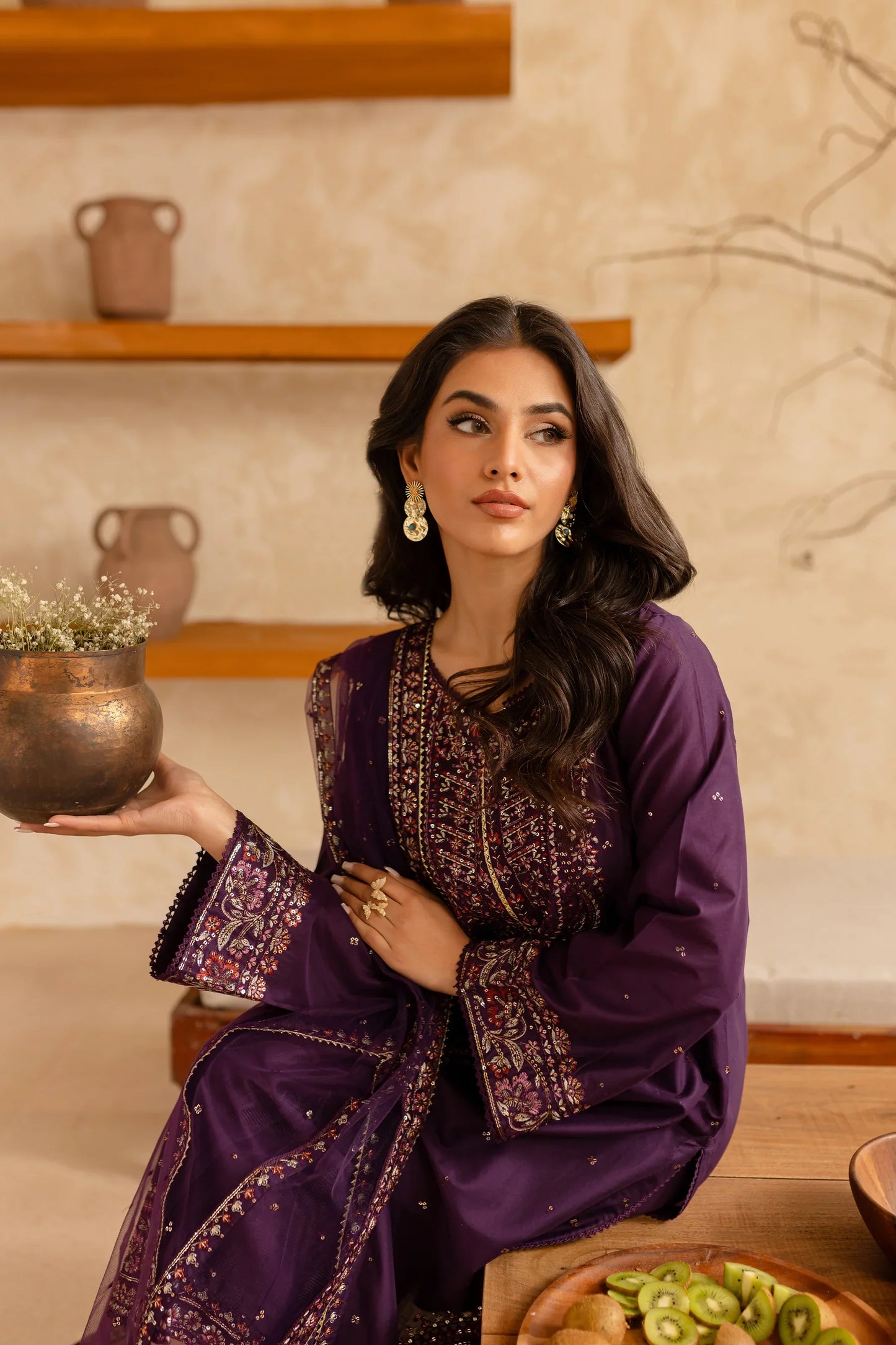 Best Selling - Cyelin 3Pc Embroidered Dress