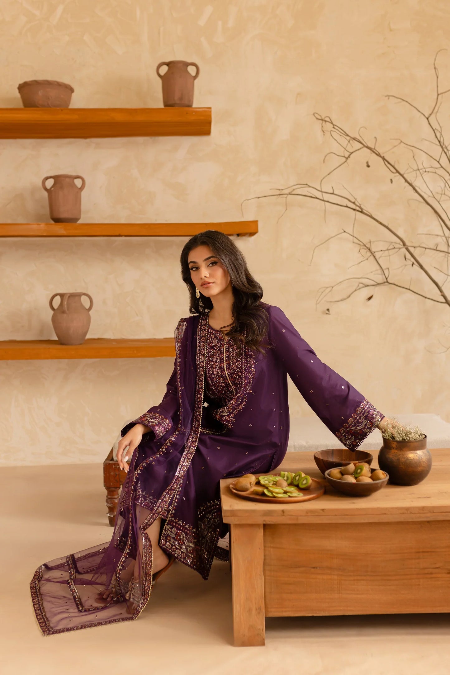 Best Selling - Cyelin 3Pc Embroidered Dress