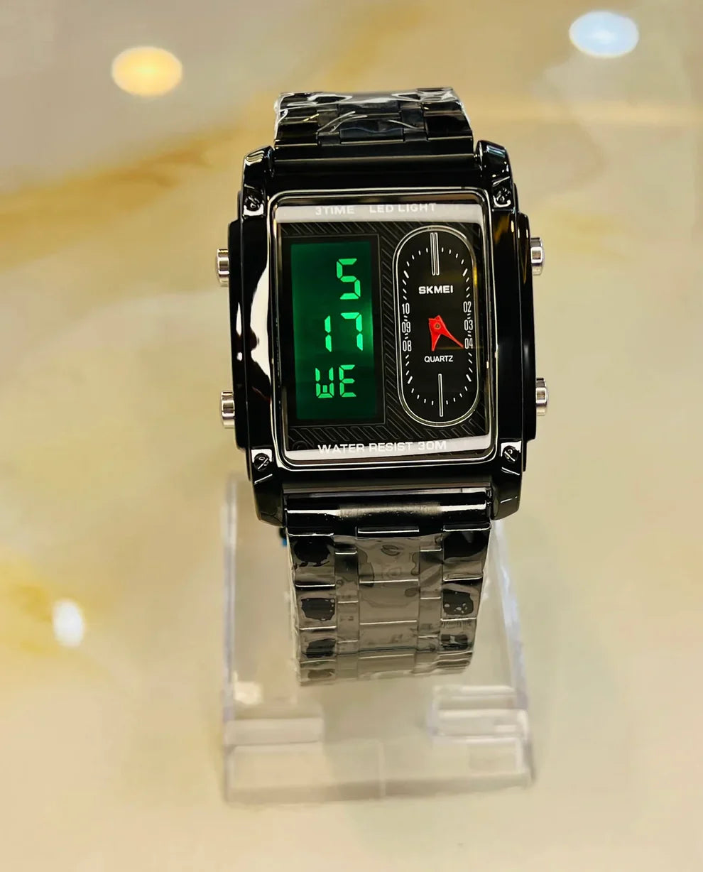Original SKMEI - 3 Time - Water Resistant (30M) - Black