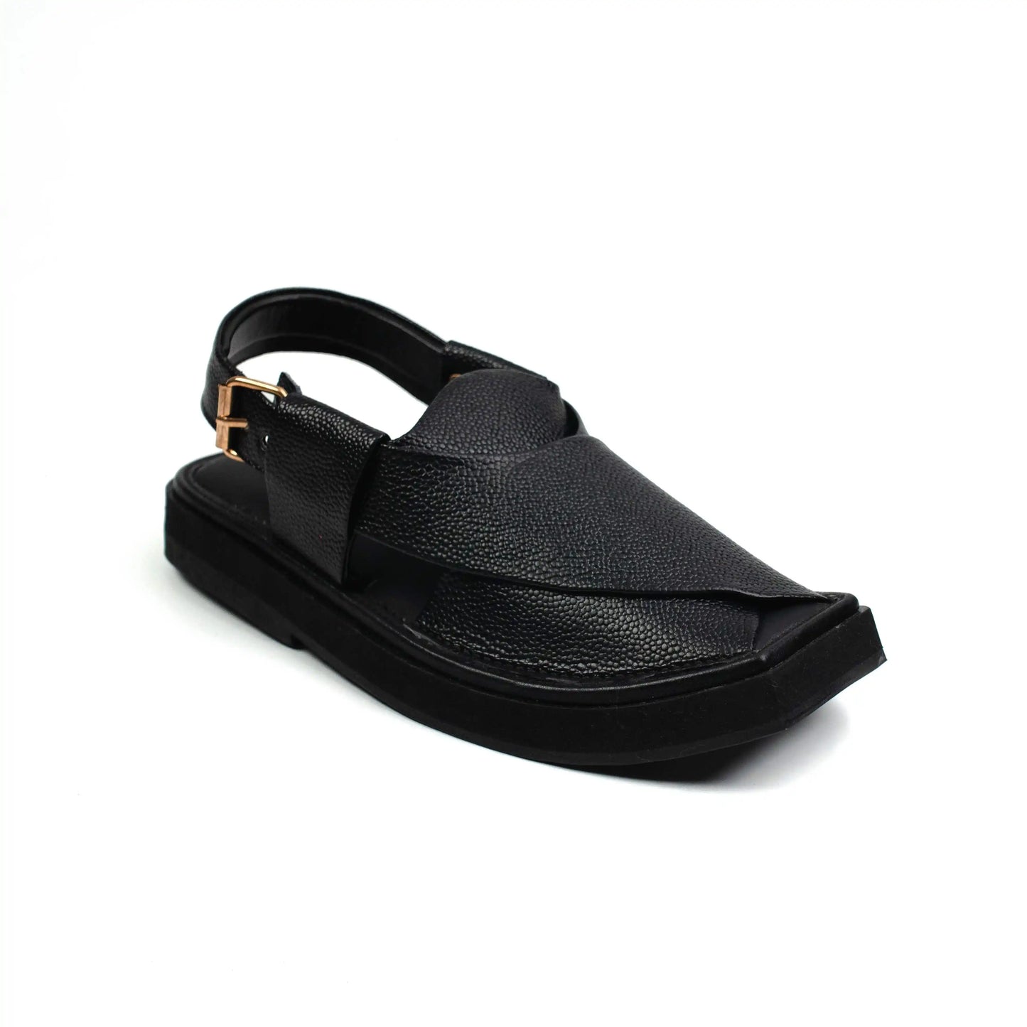 HEEL DOTTED BLACK Kaptaan Chappal (KNB-101)