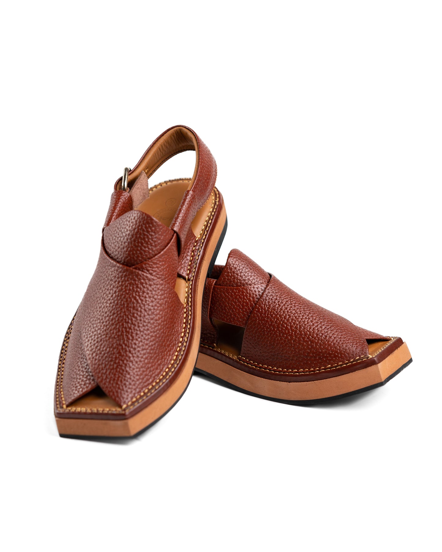 Heel Doted Burgundy Kaptaan Chappal(HDB-219)