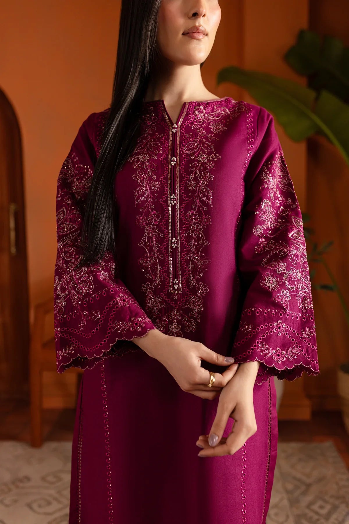 Best Selling - Magenta Luna 2Pc Embroidered Dress