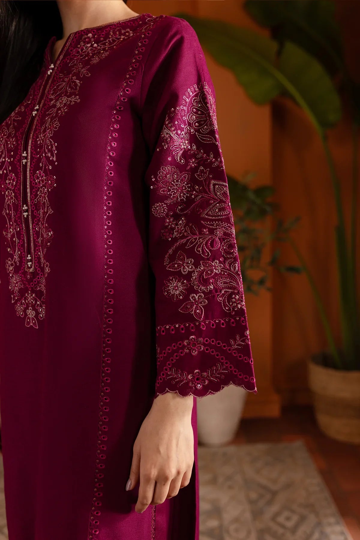 Best Selling - Magenta Luna 2Pc Embroidered Dress