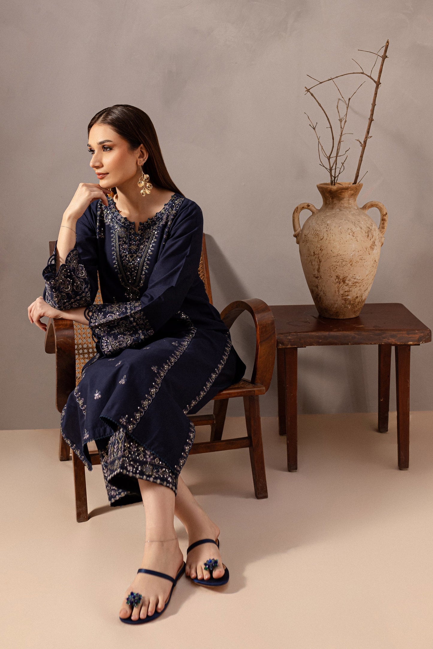 Best Selling - Rhea 2Pc Embroidered Dress
