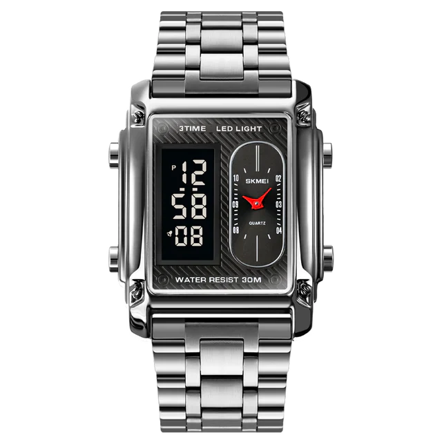Original SKMEI - 3 Time - Water Resistant (30M) - Silver