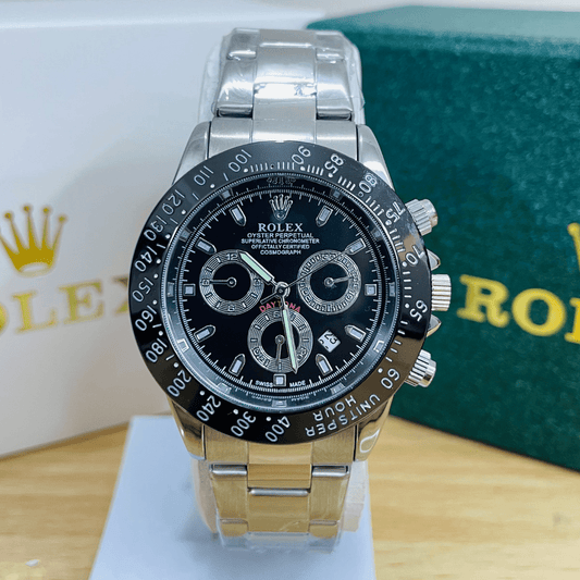 Rlx Daytona - Oyster Chain - Silver (Black)