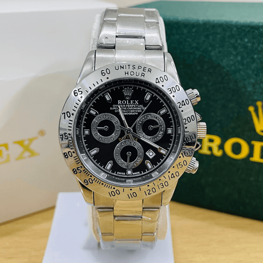 Rlx Daytona - Oyster Chain - Silver - Black Dial