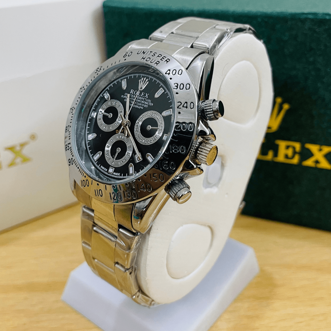 Rlx Daytona - Oyster Chain - Silver - Black Dial