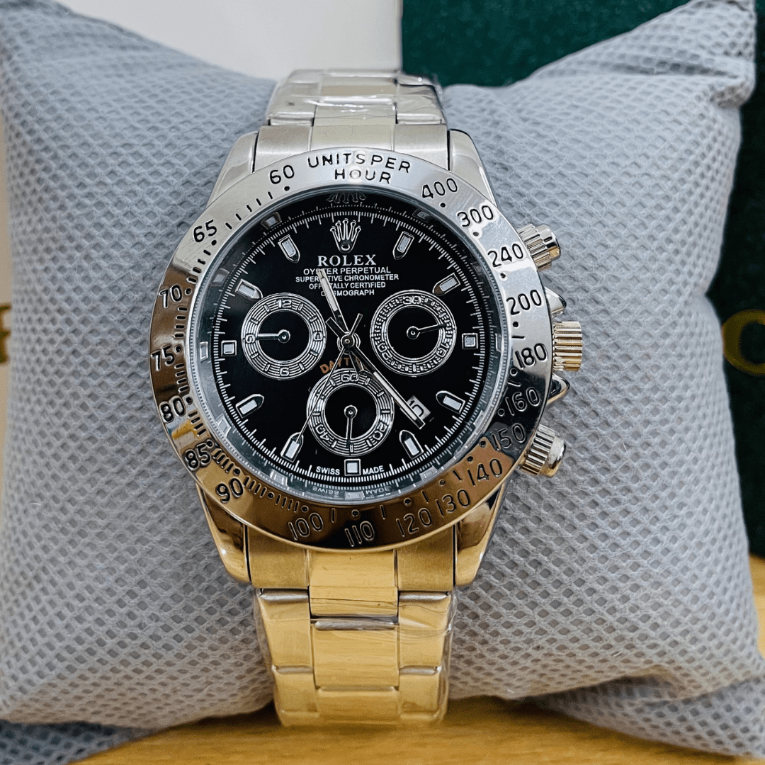 Rlx Daytona - Oyster Chain - Silver - Black Dial
