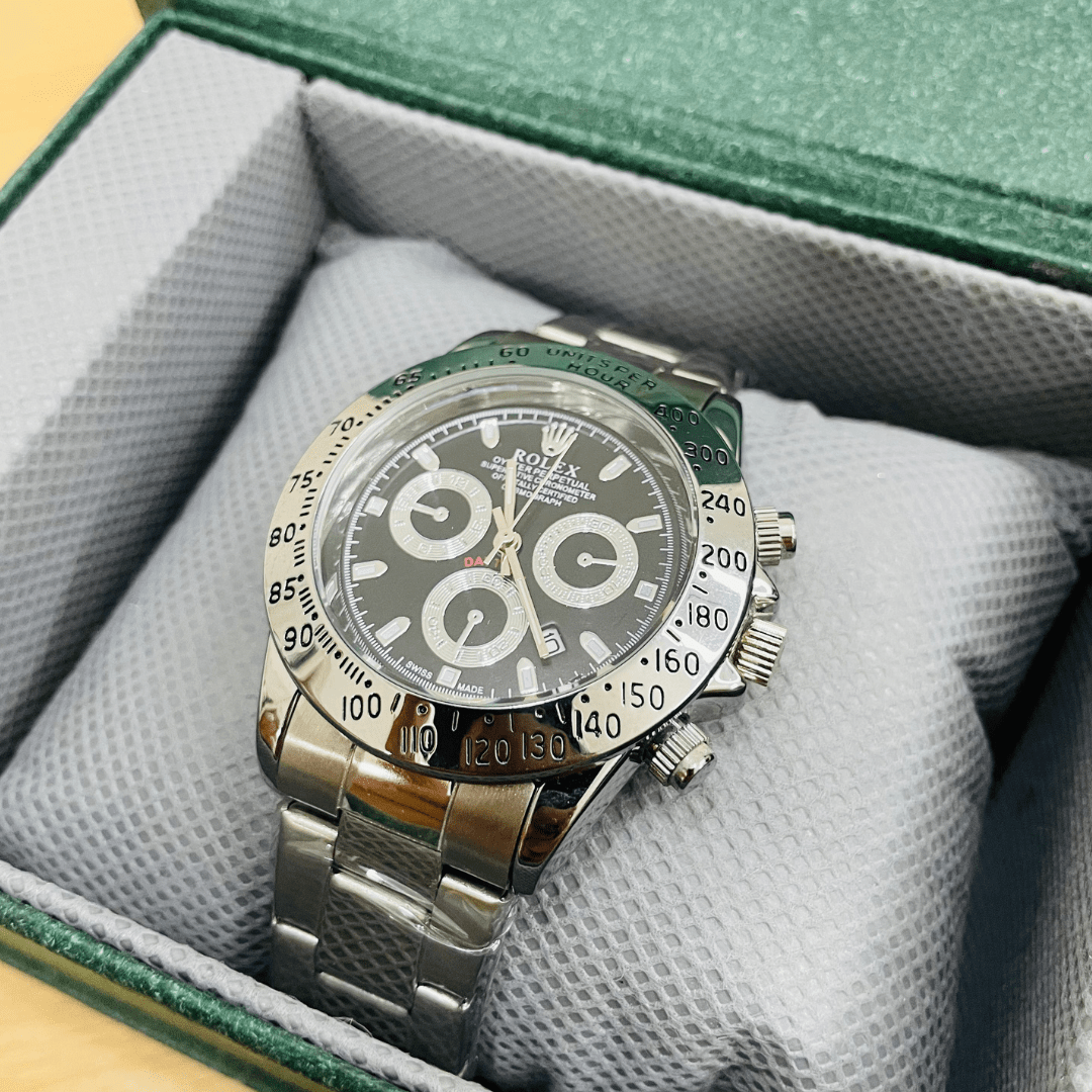 Rlx Daytona - Oyster Chain - Silver - Black Dial