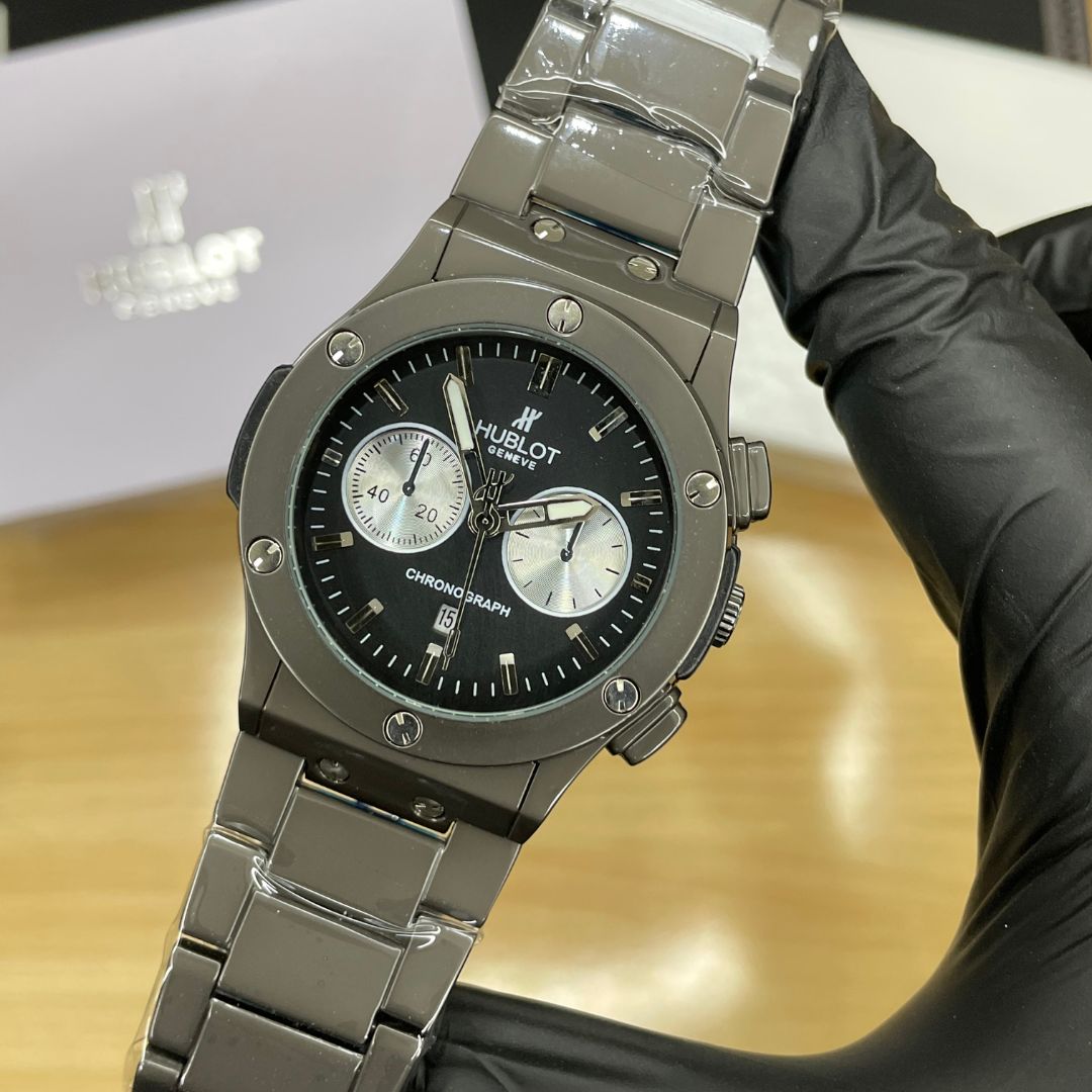 HB Premium Watch - Luxury Black Matte Chain - Black