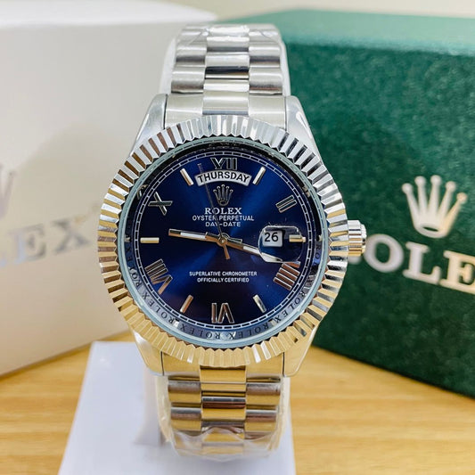 XEON RLX Day-Date - 40MM - Fluted bezel Navy Blue Dial
