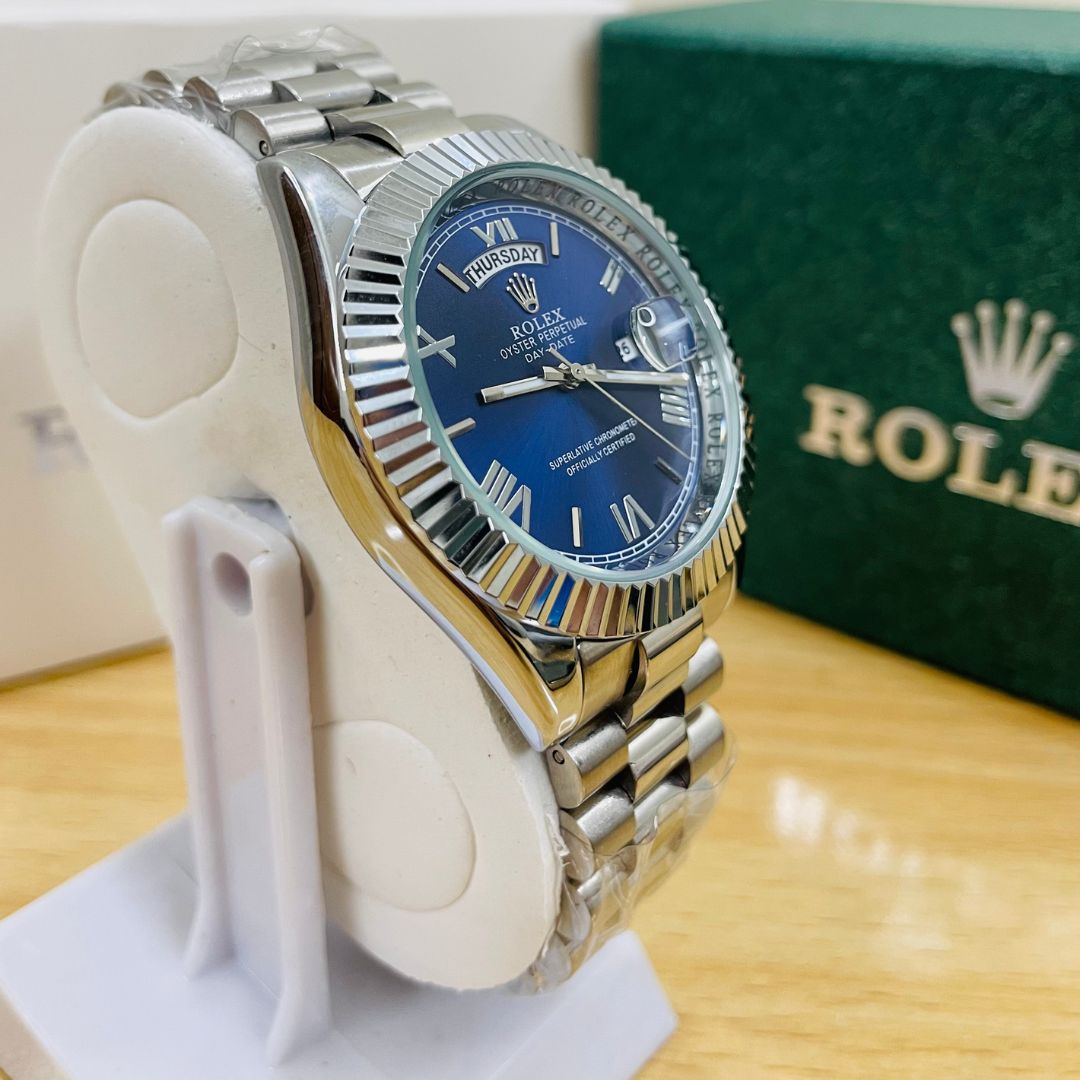 XEON RLX Day-Date - 40MM - Fluted bezel Navy Blue Dial