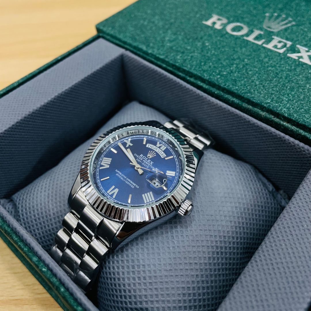 XEON RLX Day-Date - 40MM - Fluted bezel Navy Blue Dial