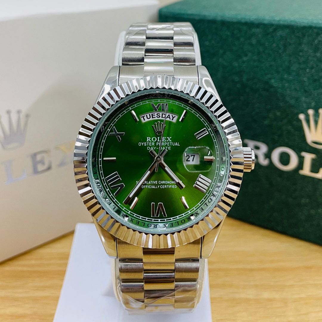 XEON RLX Day-Date - 40MM - Fluted bezel Olive Green Dial