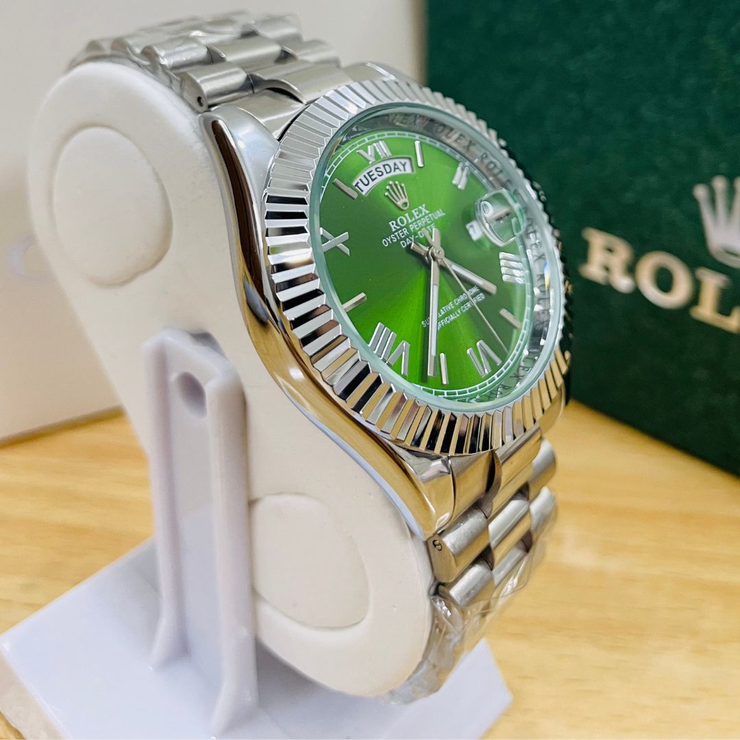 XEON RLX Day-Date - 40MM - Fluted bezel Olive Green Dial