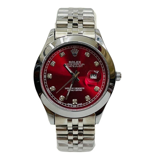 Rlx DateJust - 40mm - Stainless Steel - Wine Red Dial