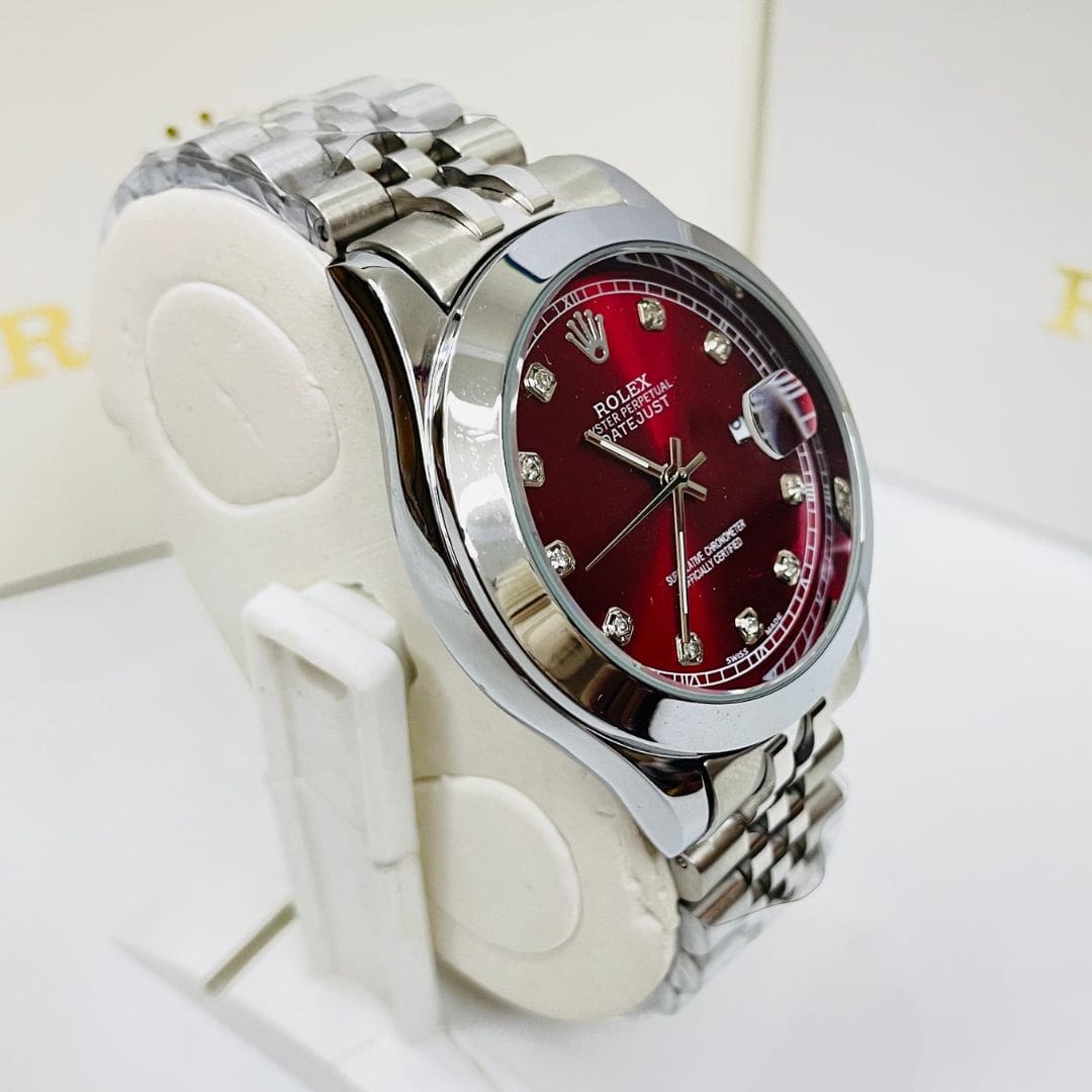 Rlx DateJust - 40mm - Stainless Steel - Wine Red Dial