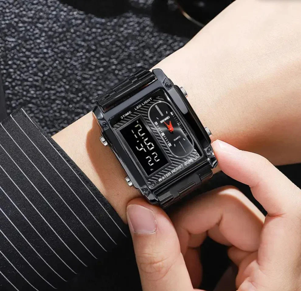 Original SKMEI - 3 Time - Water Resistant (30M) - Black