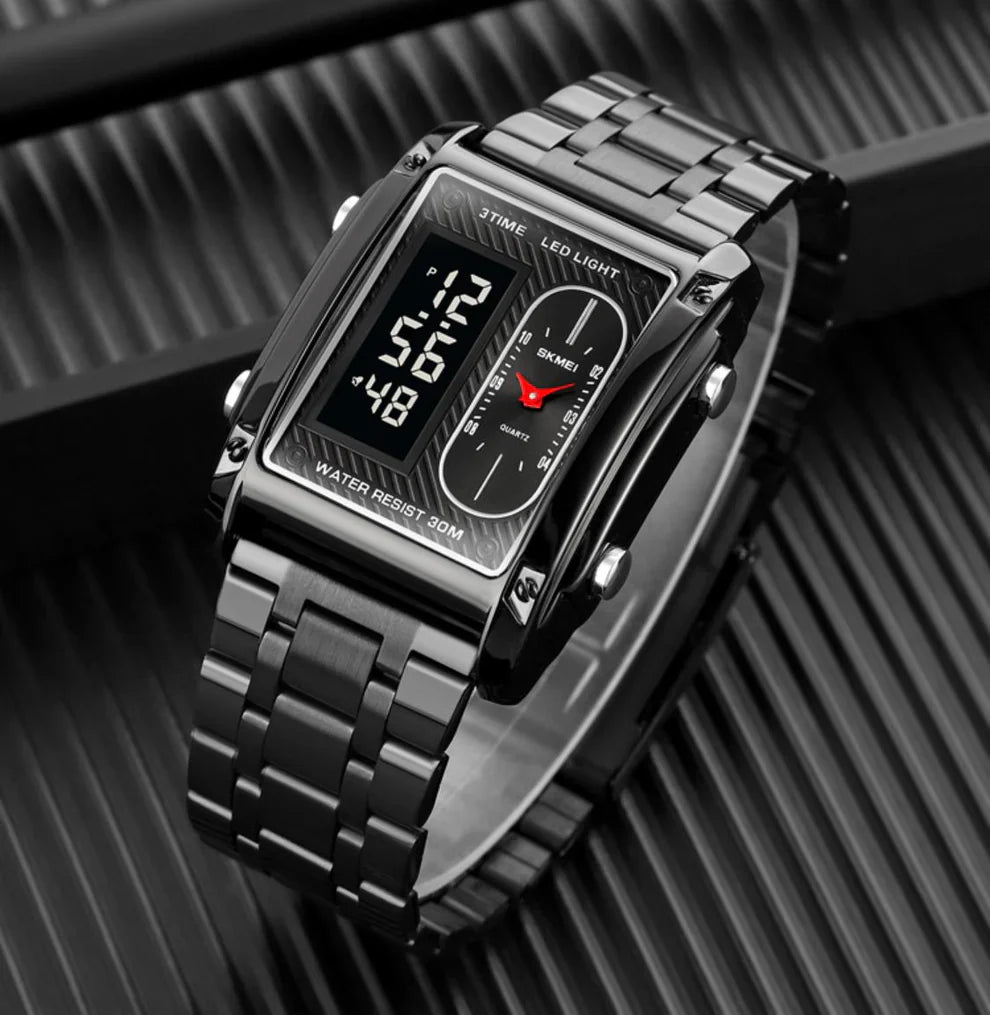 Original SKMEI - 3 Time - Water Resistant (30M) - Black