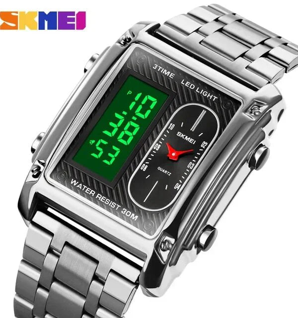 Original SKMEI - 3 Time - Water Resistant (30M) - Silver